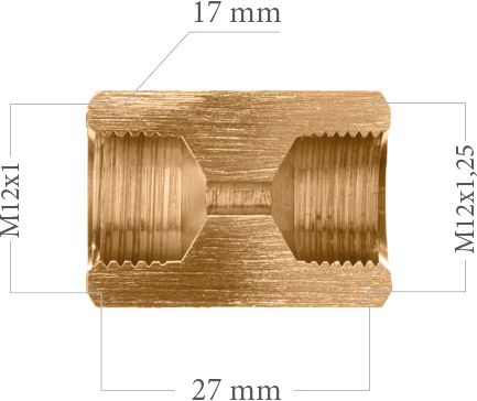 Переходник тормозных трубок WP 5-600-145 (M12х1 внут. - M12Х1.25 внут.) - Фото 1