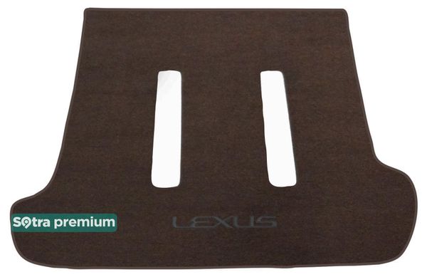 Двухслойные коврики Sotra Premium Chocolate для Lexus GX (mkI)(J120)(с отверстиями под 3 ряд)(багажник) 2002-2009 - Фото 1