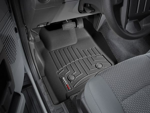 Коврики Weathertech Black для Ford Super Duty (extended & double cab)(mkIII)(no 4x4 shifter)(no dead pedal)(2 pcs.)(1 row) 2011-2012 automatic - Фото 2