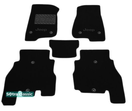 Двошарові килимки Sotra Classic Black для Jeep Wrangler Unlimited (mkIV)(JL) 2019→ - Фото 1