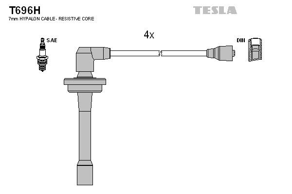 Дроти запалювання Tesla T696H для ГАЗ 2217 / 2310 / 2705 / 2752 / 3221 / 3302 / 3102 / 3110 (2.3i 16V / 2.5i 16V)(УМЗ-40522 / 4062) - Фото 2