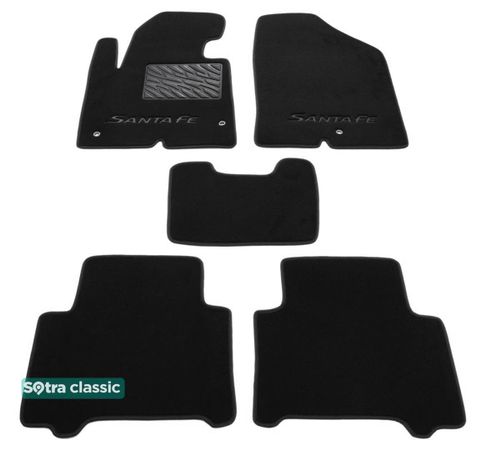 Двошарові килимки Sotra Classic Black для Hyundai Santa Fe (mkIII)(1-2 ряд) 2013-2018 - Фото 1