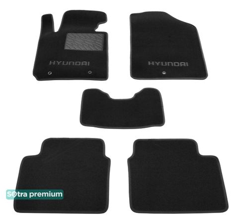 Двошарові килимки Sotra Premium Black для Hyundai Veloster (mkI) 2011-2018 - Фото 1