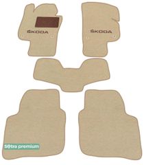 Двошарові килимки Sotra Premium Beige для Skoda Superb (mkII)(B6)(без електро регулювань сидінь) 2008-2015
