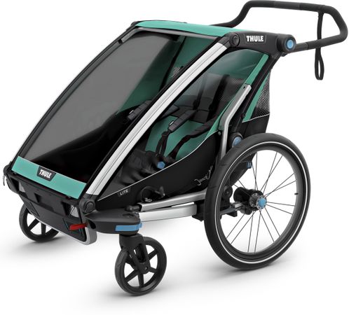 Дитяча коляска Thule Chariot Lite 2 (Blue Grass-Black) - Фото 3