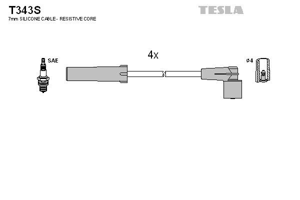 Дроти запалювання Tesla T343S для ГАЗ 2217 / 2310 / 2705 / 2752 / 3221 / 3302 / Next (2.7i / 2.9i Euro4)(УМЗ-4216; A274; A2755) - Фото 2