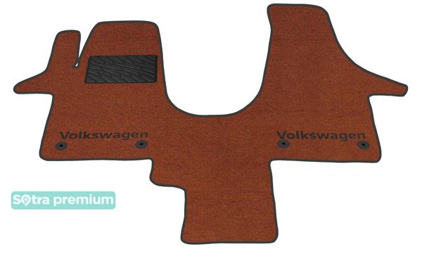 Двошарові килимки Sotra Premium Terracotta для Volkswagen Transporter / Caravelle / Multivan (T5-T6)(з кліпсами)(1 ряд) 2003→ - Фото 1