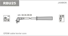 Дроти запалювання Janmor RBU25 для Renault Clio 1.4 (E7J 780) / 1.6 (K7M 744 / K7M 745) / Kangoo 1.4 - Фото 1