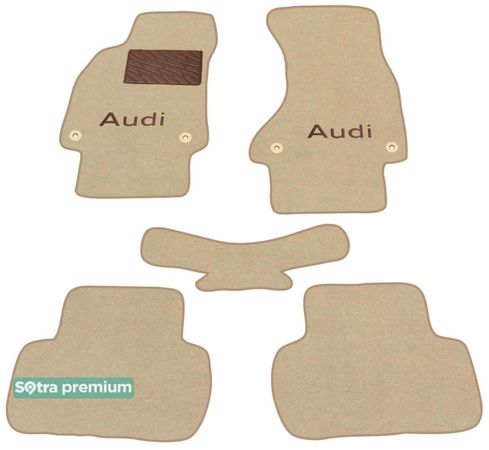 Двошарові килимки Sotra Premium Beige для Audi A4/S4/RS4 (mkIV)(B8) 2008-2016 - Фото 1