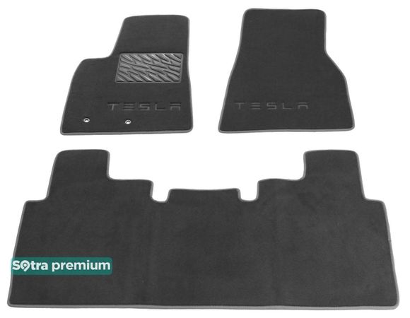 Двошарові килимки Sotra Premium Grey для Tesla Model S (mkI) 2012-2014 - Фото 1