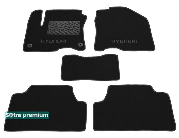 Двошарові килимки Sotra Premium Black для Hyundai Kona (mkI)(електро) 2017→ - Фото 1