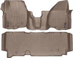 Коврики Weathertech Beige для Ford Super Duty (extended cab)(mkIII)(no 4x4 shifter)(1 row - 1pc.)(raised dead pedal) 2012-2016 automatic