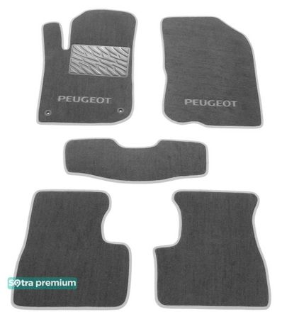 Двошарові килимки Sotra Premium Grey для Peugeot 208 (mkI) 2012-2019 - Фото 1
