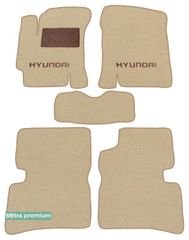 Двухслойные коврики Sotra Premium Beige для Hyundai Accent (mkIII) 2005-2011