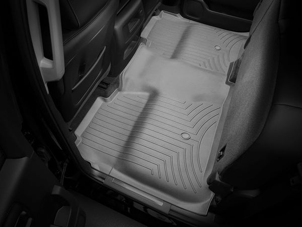 Коврики Weathertech Grey для Chevrolet Silverado (double cab)(mkIII)(no 4x4 shifter)(with full console)(extended 2 row) 2014→ - Фото 3