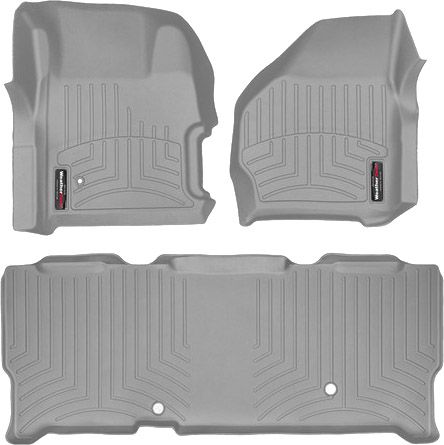 Коврики Weathertech Grey для Ford Super Duty (extended cab)(mkI)(with 4x4 shifter)(no PTO kit) 1999-2007 automatic - Фото 1