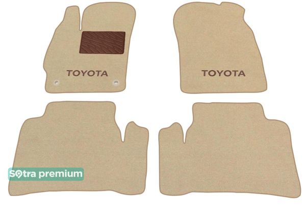 Двошарові килимки Sotra Premium Beige для Toyota Prius (mkIII) 2012-2015 - Фото 1