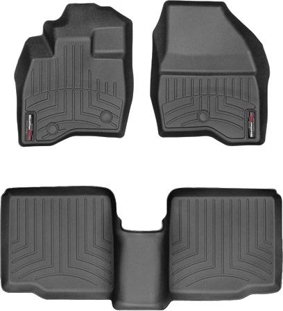 Коврики Weathertech Black для Ford Explorer (mkV)(1-2 row)(2 row bench seats or bucket without console) 2017-2019 - Фото 1