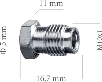 Наконечник WP 5-100-105A (M10х1) під трубку 4.75мм - Фото 1
