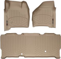 Коврики Weathertech Beige для Ford Super Duty (extended cab)(mkI)(no 4x4 shifter)(no PTO kit) 1999-2007 automatic