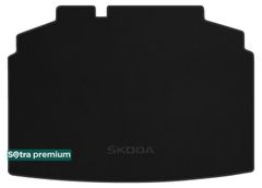 Двошарові килимки Sotra Premium Black для Skoda Fabia (mkIII)(хетчбек)(нижній рівень)(без запаски)(багажник) 2021→ - Фото 1