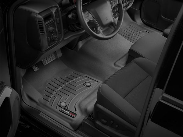 Коврики Weathertech Black для Chevrolet Silverado (extended cab)(mkIII)(no 4x4 shifter)(with short console) 2014→ - Фото 2