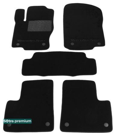 Двухслойные коврики Sotra Premium Black для Mercedes-Benz GL/GLS-Class (X166)(1-2 ряд) 2013-2019 / M/GLE-Class (W166)(1-2 ряд) 2011-2019 - Фото 1