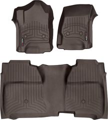 Коврики Weathertech Choco для Chevrolet Silverado (double cab)(mkIII)(with 4x4 shifter)(with short console)(extended 2 row) 2014→