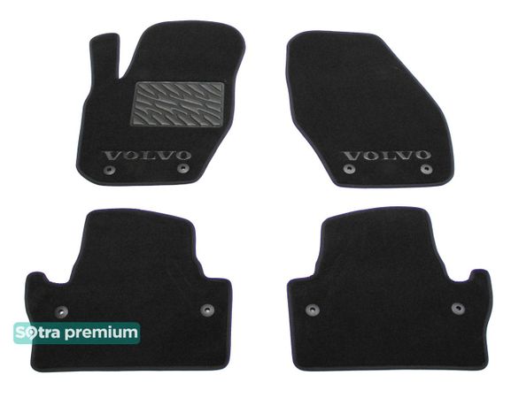 Двухслойные коврики Sotra Premium 10mm Black для Volvo S60 (mkII) / V60 (mkII) 2010-2018 - Фото 1