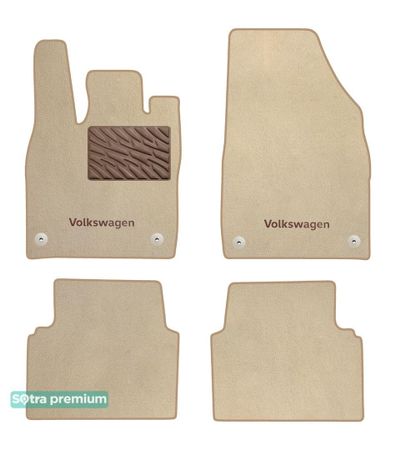 Двошарові килимки Sotra Premium Beige для Volkswagen ID.3 (mkI) 2019→ - Фото 1