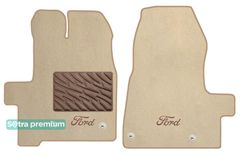 Двошарові килимки Sotra Premium Beige для Ford Tourneo Custom (mkI)(пасажир)(1 ряд) 2012→ МКПП