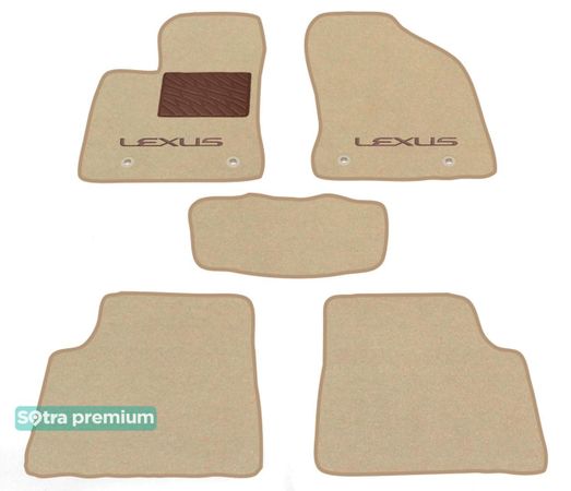 Двошарові килимки Sotra Premium Beige для Lexus CT (mkI) 2011-2022 - Фото 1