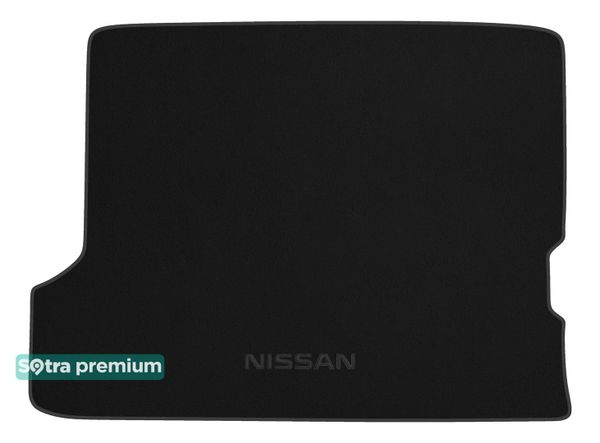Двухслойные коврики Sotra Premium Black для Nissan Patrol (mkV)(Y61)(5-дв.)(сложенный 3 ряд)(багажник) 1998-2010 - Фото 1