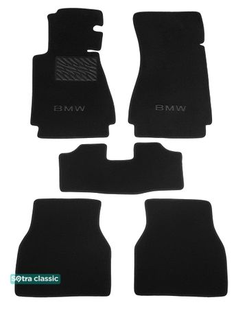 Двошарові килимки Sotra Classic Black для BMW 7-series (E38) 1994-2001 - Фото 1