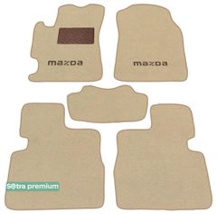 Двухслойные коврики Sotra Premium Beige для Mazda 6 (mkI) 2002-2007