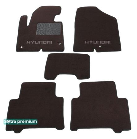 Двошарові килимки Sotra Premium Chocolate для Hyundai Santa Fe (mkIII)(1-2 ряд) 2013-2018 - Фото 1