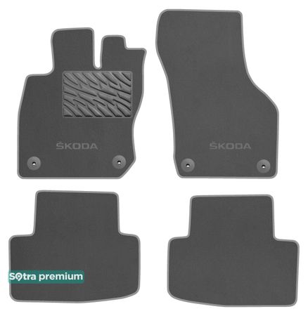 Двошарові килимки Sotra Premium Grey для Skoda Octavia (mkIV)(гібрид) 2020→ - Фото 1
