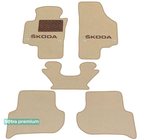 Двухслойные коврики Sotra Premium Beige для Skoda Yeti (mkI) 2009-2018 - Фото 1