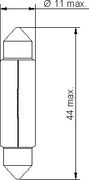 Автомобільна лампа Tesla B86202 тип C10W (44 мм)(12V; 10W; SV8,5-8) - Фото 2