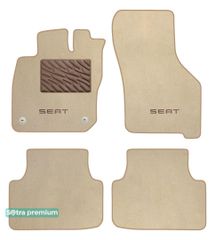 Двухслойные коврики Sotra Premium Beige для Seat Leon (mkIV) 2020→