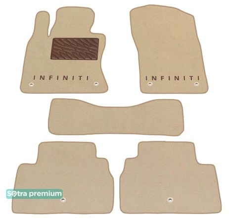 Двошарові килимки Sotra Premium Beige для Infiniti Q50 (mkI) 2013→ - Фото 1