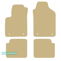 Двошарові килимки Sotra Premium Beige для Fiat 500 (mkI)(4 кліпси) 2013→
