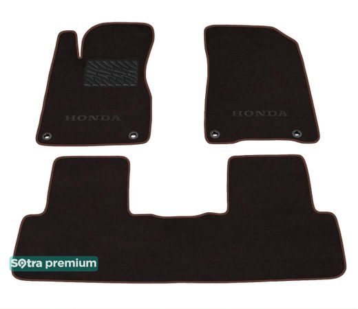 Двухслойные коврики Sotra Premium Chocolate для Honda CR-V (mkIV)(4 клипсы) 2012-2018 - Фото 1