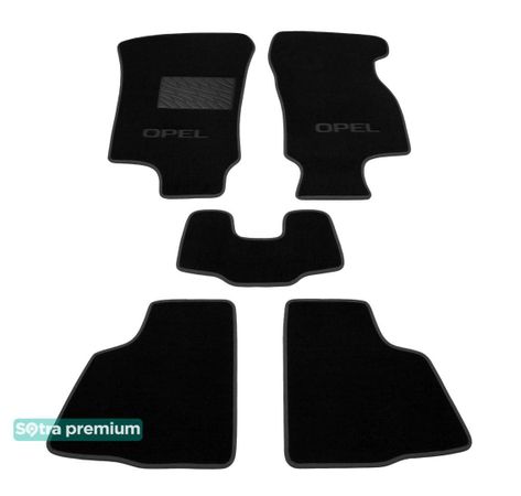 Двошарові килимки Sotra Premium Black для Opel Astra (mkII)(G)(седан, хетчбек та універсал) 1998-2009 - Фото 1