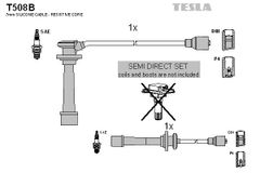 Дроти запалювання Tesla T508B для Kia Carens 1.8 / Clarus 1.8 / Sephia (1.5 / 1.6 / 1.8) / Shuma (1.5 / 1.8) - Фото 2