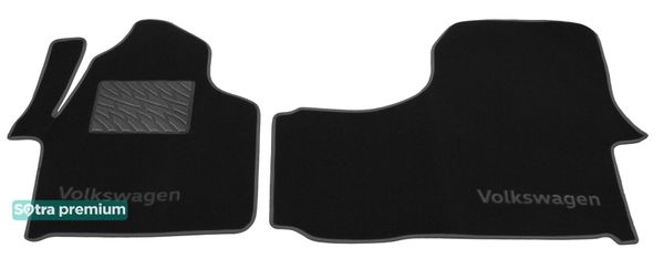 Двошарові килимки Sotra Premium Black для Volkswagen Crafter (mkI)(1 ряд - 2 місця)(1 ряд) 2006-2016 - Фото 1