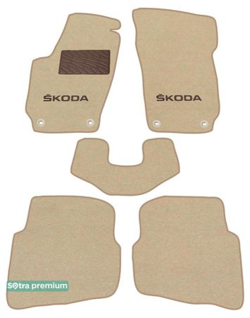 Двошарові килимки Sotra Premium Beige для Skoda Fabia (mkI) 1999-2007 - Фото 1