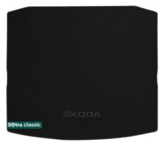 Двухслойные коврики Sotra Classic Black для Skoda Kodiaq (mkI)(без двухуровневого пола)(без запаски или докатки)(багажник) 2016→