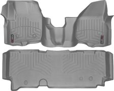 Коврики Weathertech Grey для Ford Super Duty (extended cab)(mkIII)(no 4x4 shifter)(1 row - 1pc.)(raised dead pedal) 2012-2016 automatic - Фото 1