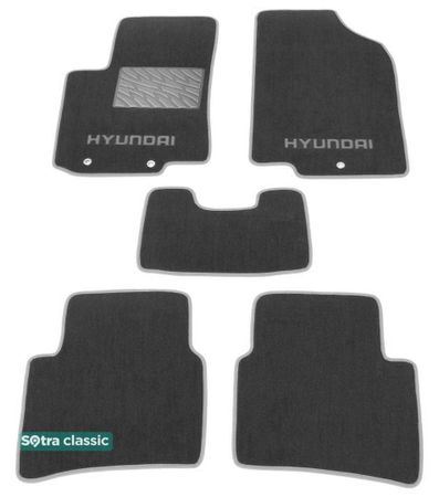 Двухслойные коврики Sotra Classic Grey для Hyundai Accent (mkIV) 2010-2017 - Фото 1